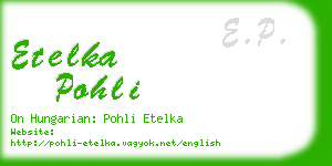 etelka pohli business card